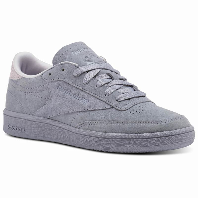 Tenisi Reebok Club C 85 Nubuck Dama Violet Romania YX4396IO